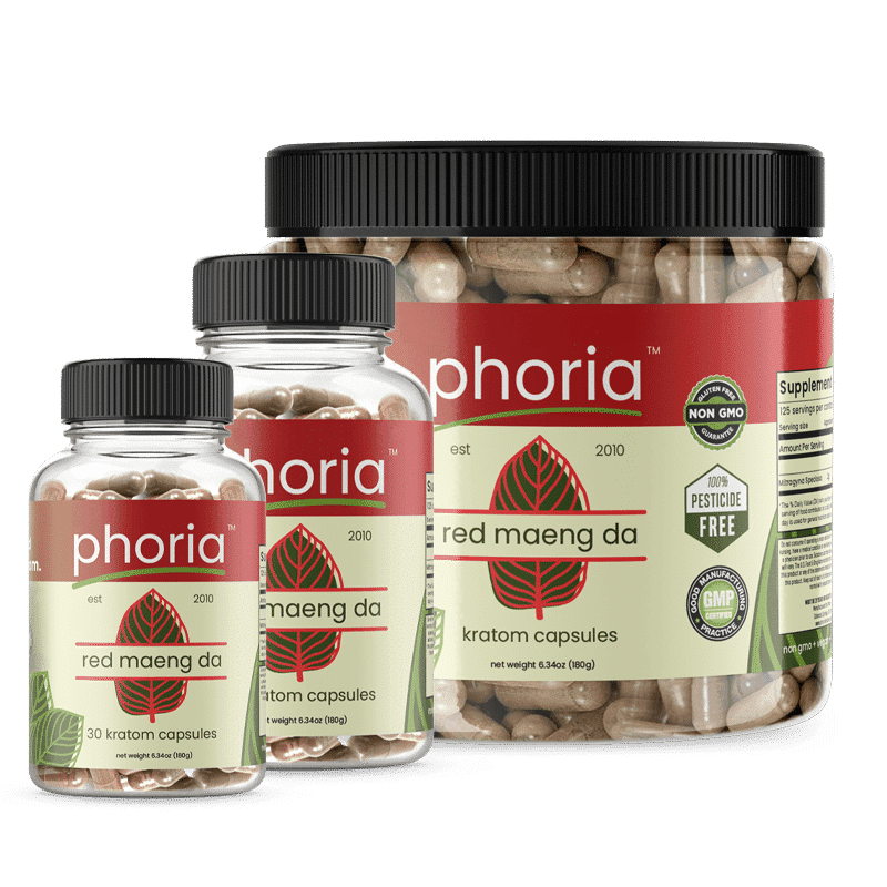 Phoria Red Maeng Da Kratom Capsules - Main Product Image