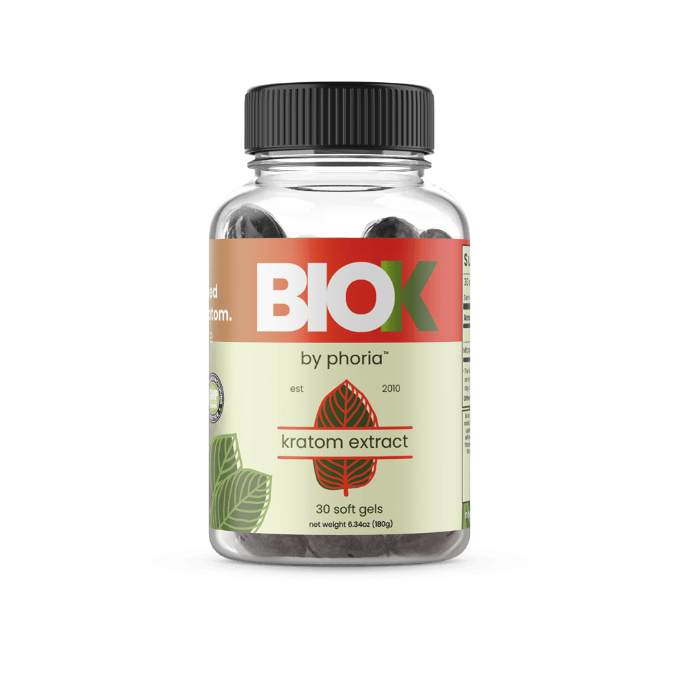 Phoria BioK™ Kratom Extract Soft Gels - Main Product Image