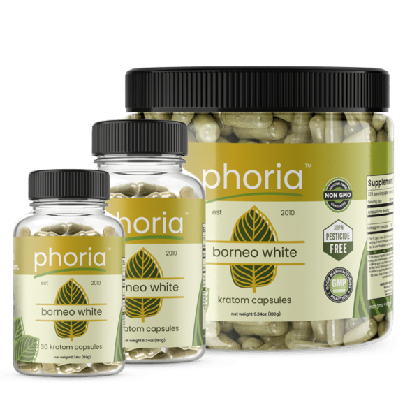 Phoria Borneo White Vein Kratom Capsules