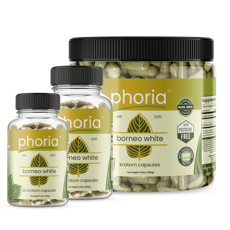 Phoria Borneo White Vein Kratom Capsules