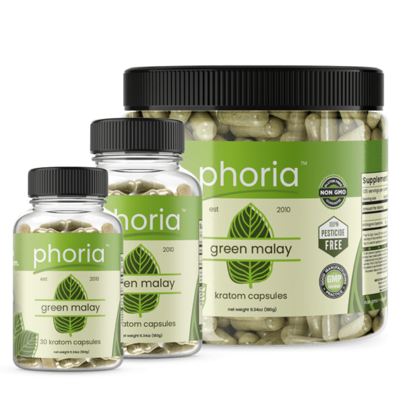 Phoria Green Malay Kratom Capsules