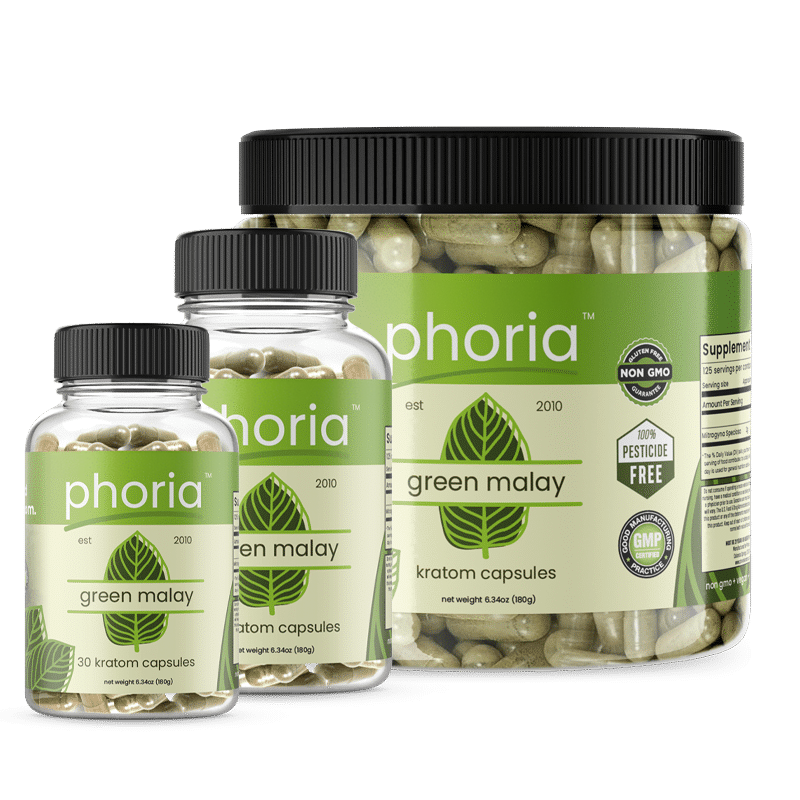 Phoria Green Malay Kratom Capsules