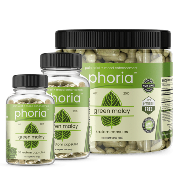 Phoria Green Malay Kratom Capsules