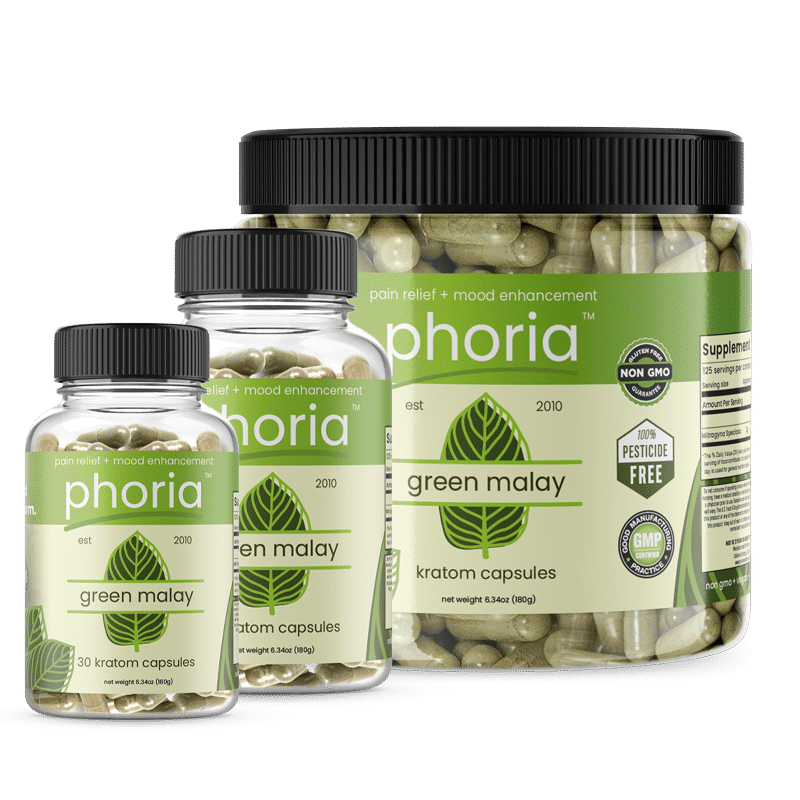 Phoria Green Malay Kratom Capsules