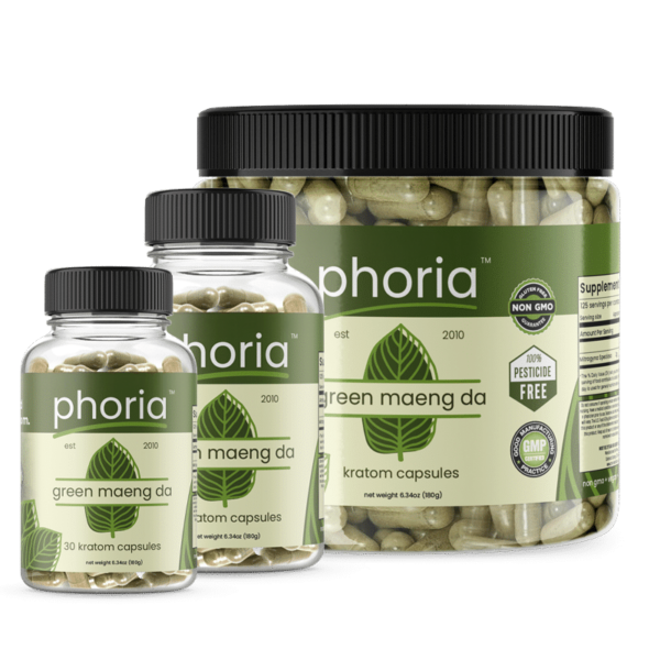 Phoria Green Maeng Da Kratom Capsules