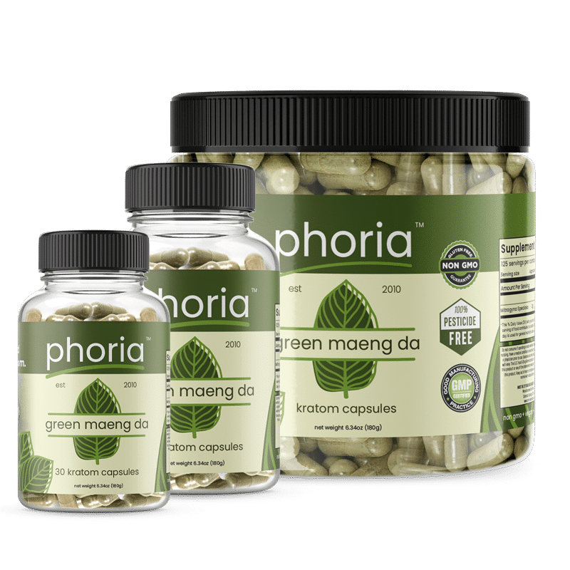 Phoria Green Maeng Da Kratom Capsules