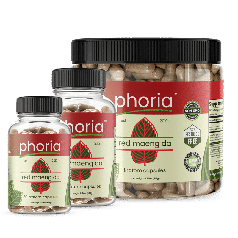 Phoria Red Maeng Da Kratom Capsules