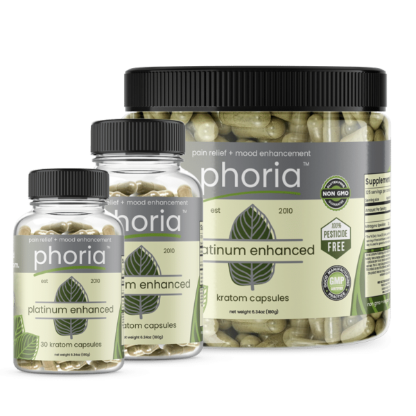 Phoria Platinum Enhanced Kratom Capsules