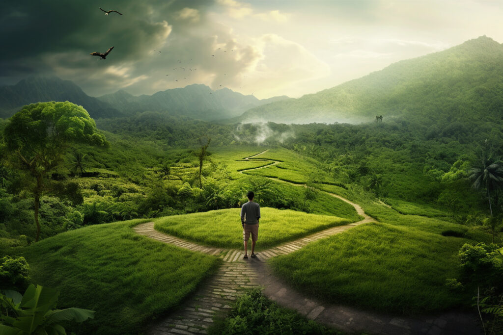 Man Standing Inside a Bali Kratom Field